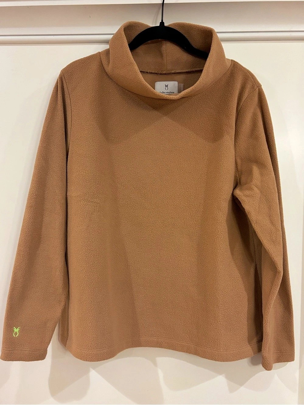 Dudley Stephens Park Slope Camel Fleece Turtleneck Pullover Top Size XL